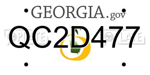 QC2D477 Georgia License Plate