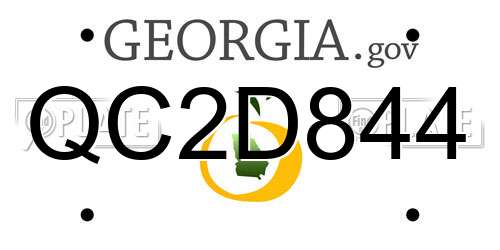 QC2D844 Georgia License Plate