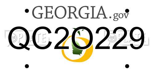 QC2O229 Georgia License Plate