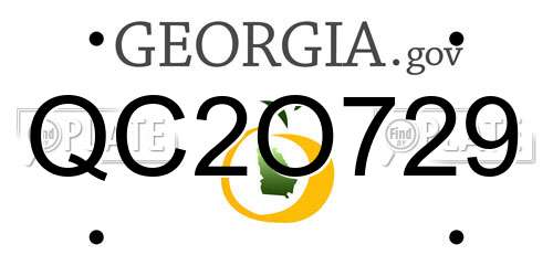 QC2O729 Georgia License Plate