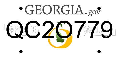 QC2O779 Georgia License Plate