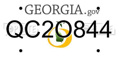 QC2O844 Georgia License Plate