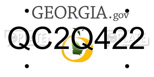 QC2Q422 Georgia License Plate
