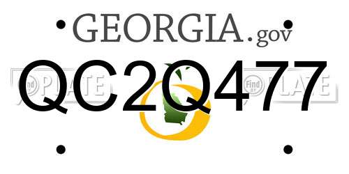 QC2Q477 Georgia License Plate