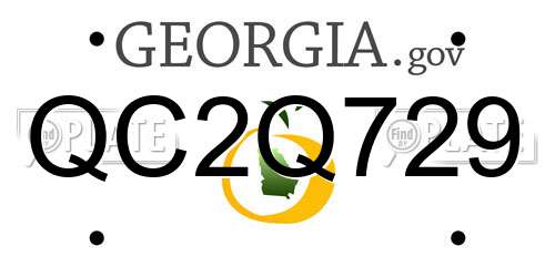 QC2Q729 Georgia License Plate