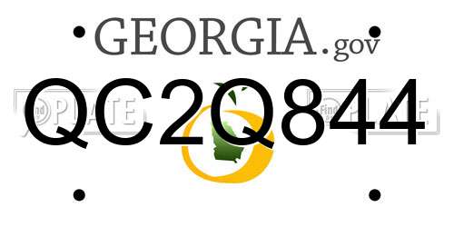 QC2Q844 Georgia License Plate