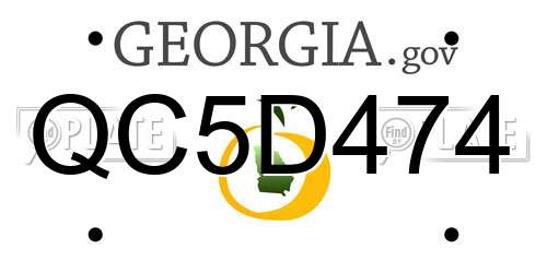 QC5D474 Georgia License Plate
