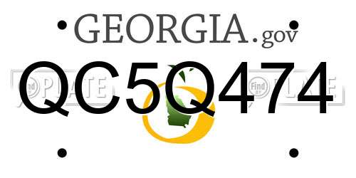 QC5Q474 Georgia License Plate
