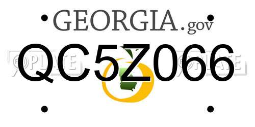 QC5Z066 Georgia License Plate