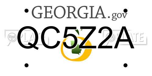 QC5Z2A Georgia License Plate