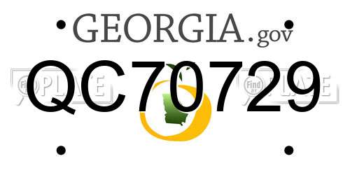 QC70729 Georgia License Plate