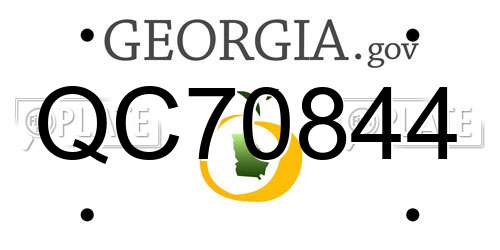 QC70844 Georgia License Plate