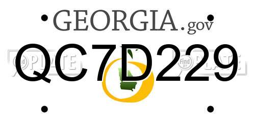 QC7D229 Georgia License Plate