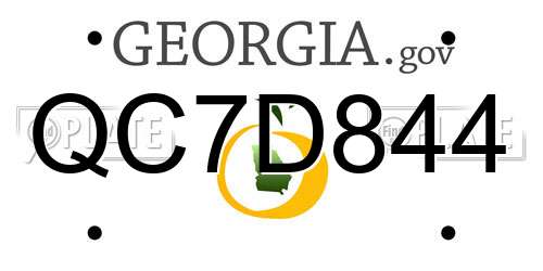 QC7D844 Georgia License Plate
