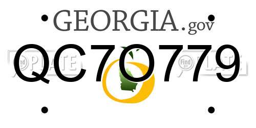 QC7O779 Georgia License Plate