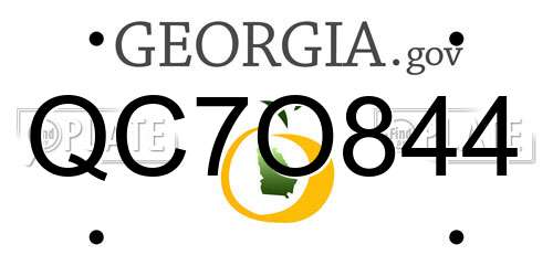 QC7O844 Georgia License Plate