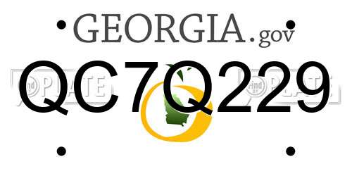 QC7Q229 Georgia License Plate