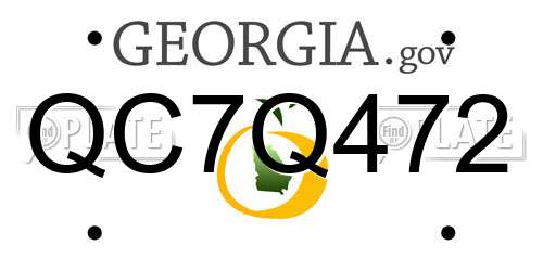 QC7Q472 Georgia License Plate