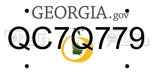 QC7Q779 Georgia License Plate