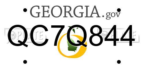 QC7Q844 Georgia License Plate
