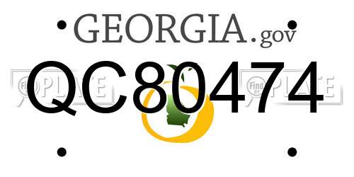 QC80474 Georgia License Plate