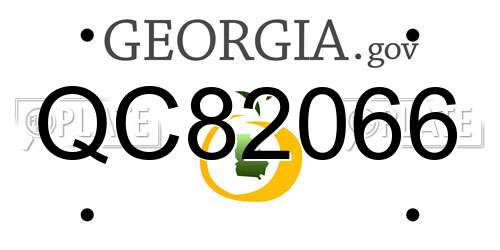 QC82066 Georgia License Plate