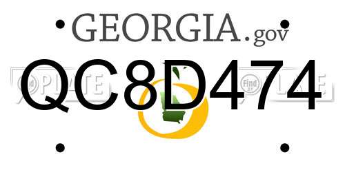 QC8D474 Georgia License Plate
