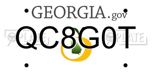 QC8G0T Georgia License Plate