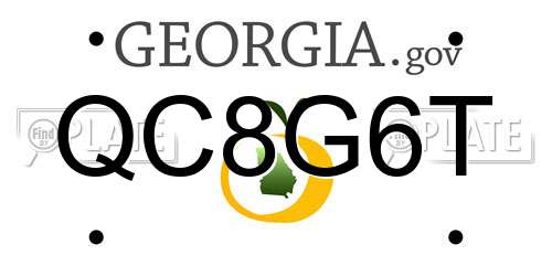 QC8G6T Georgia License Plate