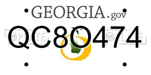 QC8O474 Georgia License Plate