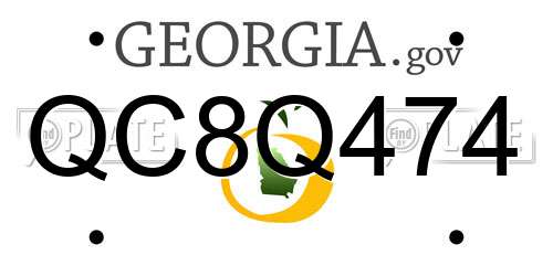 QC8Q474 Georgia License Plate
