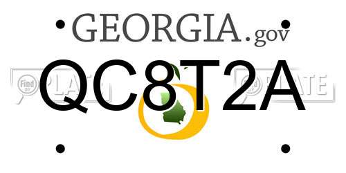 QC8T2A Georgia License Plate
