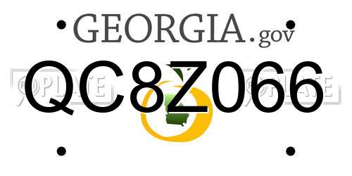 QC8Z066 Georgia License Plate
