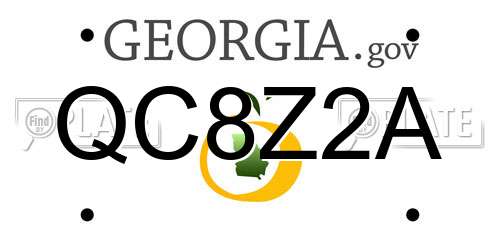 QC8Z2A Georgia License Plate