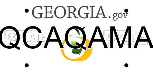 QCAQAMA Georgia License Plate