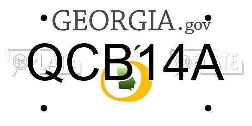 QCB14A Georgia License Plate