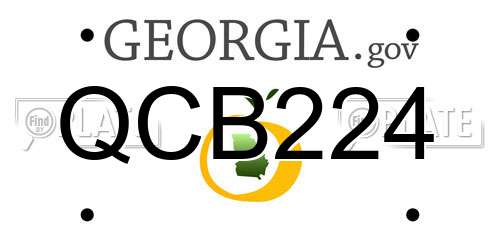 QCB224 Georgia License Plate