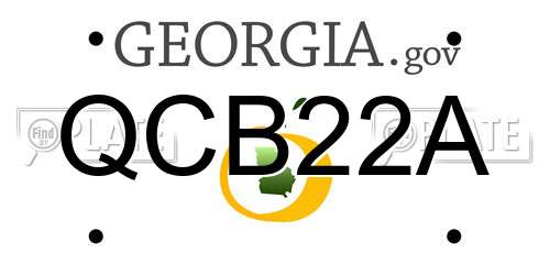 QCB22A Georgia License Plate
