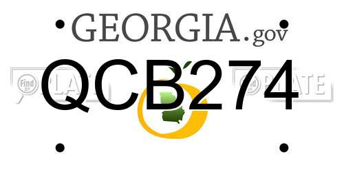 QCB274 Georgia License Plate