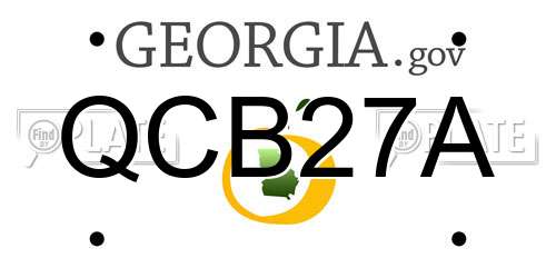 QCB27A Georgia License Plate