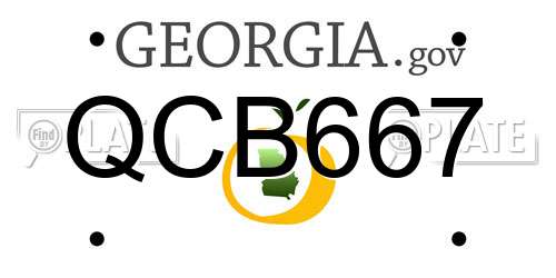 QCB667 Georgia License Plate