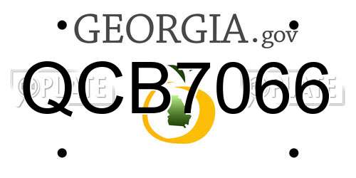 QCB7066 Georgia License Plate