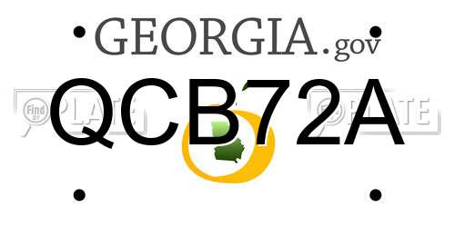 QCB72A Georgia License Plate