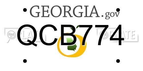 QCB774 Georgia License Plate