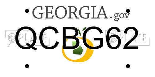 QCBG62 Georgia License Plate