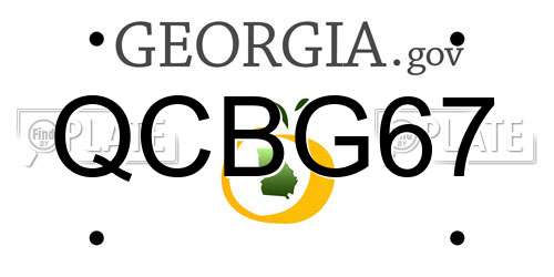 QCBG67 Georgia License Plate