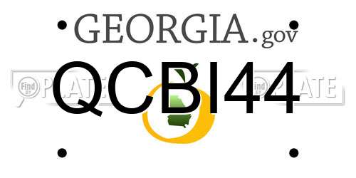 QCBI44 Georgia License Plate