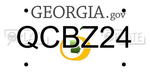 QCBZ24 Georgia License Plate