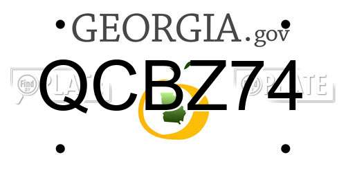 QCBZ74 Georgia License Plate