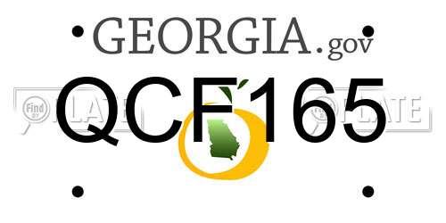 QCF165 Georgia License Plate